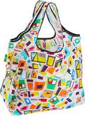 ECO CHIC Foldable Reusable Large Grocery Bags - Foldable Grocery Bags - Lightweight, Recycled & Reusable Shopping Bag - Waterproof, Packable Tote Fitting in Fine Grocery Bag Carrier by ECOCHIC