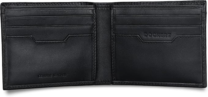 Dockers Men's Bifold Leather Wallet - Thin Slimfold RFID Blocking Security Smart Extra Capacity - Image 4