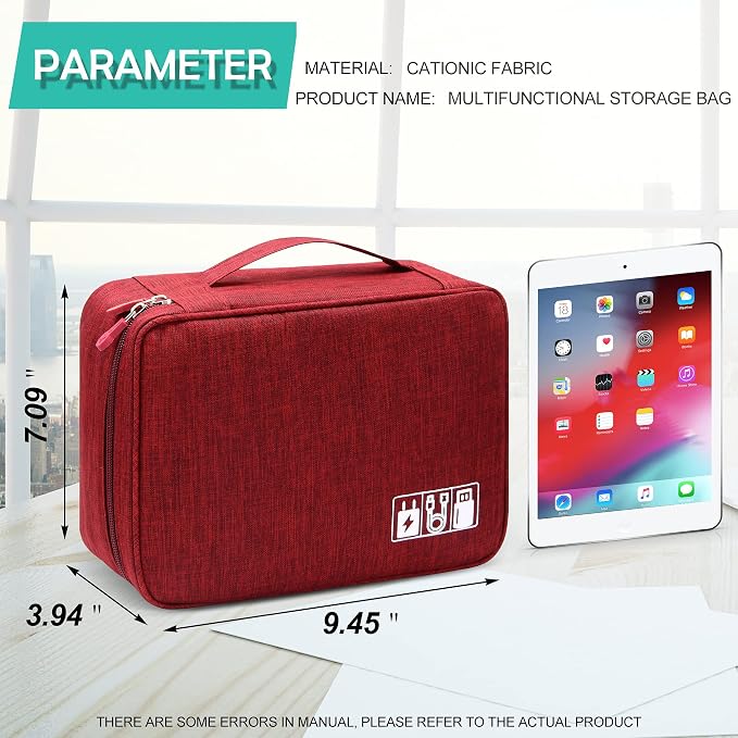 Electronics Organizer Travel Cable Organizer Bag Waterproof Portable Digital Storage Bag Electronic Accessories Case Cable Charger Organizer Case - Image 2