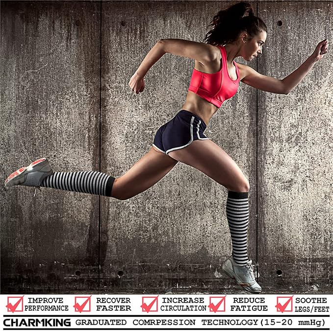 CHARMKING Compression Socks for Women & Men Circulation (3 Pairs) 15-20 mmHg is Best Support for Athletic Running Cycling - Image 2