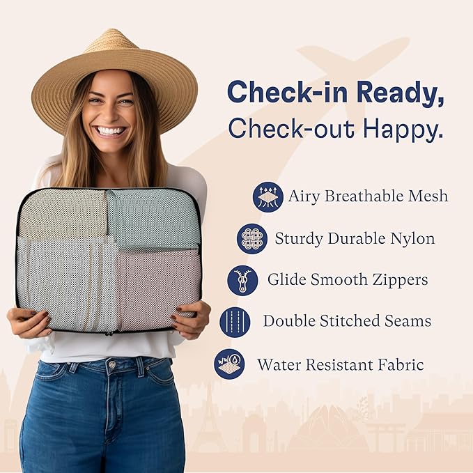 Shacke 8 Set Packing Cubes for Travel, Shoe & Toiletry Bags (Air Black) | Complete Suitcase Organizer Bags Set: 4 Luggage Packing Cubes + Laundry, Shoe, Toiletry & Accessories Bags for Any Trip - Image 5
