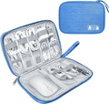 Lcsmaokin Electronics Travel Organizer,Portable Waterproof Electronic Travel Storage Bag for Small Charging Cord Storage,Charger,Small Electronics,SD Card etc,for Travel,Business - Sky Blue by Lcsmaokin