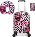 Kid's Luggage Set 2 Piece Suitcase Set Hardside Luggage with Spinner Wheels Girls Carry on Toddler Travel Rolling Suitcase with Neck Pillow Airline Approved by Unknown