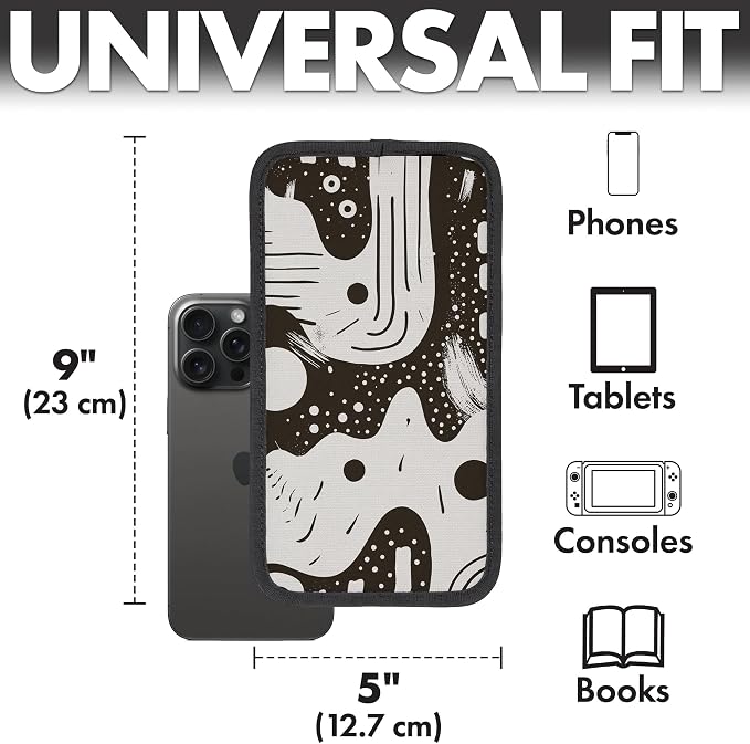 Airplane Phone Holder - Foldable Phone Stand for Plane Travel | Aluminum Build, 9 x 5 in. Boho Black, Tabletop Mount Desk, Plane Tray Seat back, Treadmill, Fits iPhone Cell Phone - Image 4