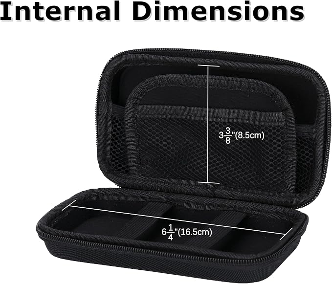 Ginsco Hard Shell Protection Case Electronic Accessories Organizer Pouch for MacBook Air/pro Adapter Chargers Cables Power Bank, for Sandisk Portable SSD Flash Disk SD Card (Black) - Image 6