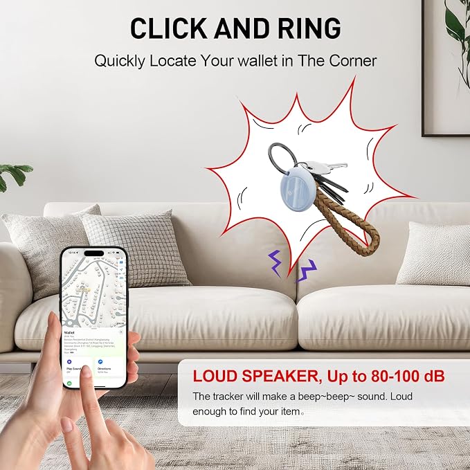 BFADEHA 2026 [Apple MFi Certified] (iOS Only) Bluetooth Tracker Smart Finder for Apple Find My iPhone GPS Tracker, 5-10 Years Battery, Keys Finder and Item Locator for Keys, Bags, Wallet, Passport - Image 3