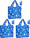 HOLYLUCK Reusable Grocery Bags,Heavy Duty Foldable Shopping Tote Bag (Standard, 3 Starfish) by holyluck