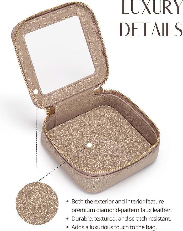 Small Makeup Pouch Clear Makeup Bag for Purse Travel Mini Bag for Women for Essentials Cute Cosmetic Case Traveling Small Toiletry Bag Portable Mini Pouch for Car Organizer Bag Gold - Image 5