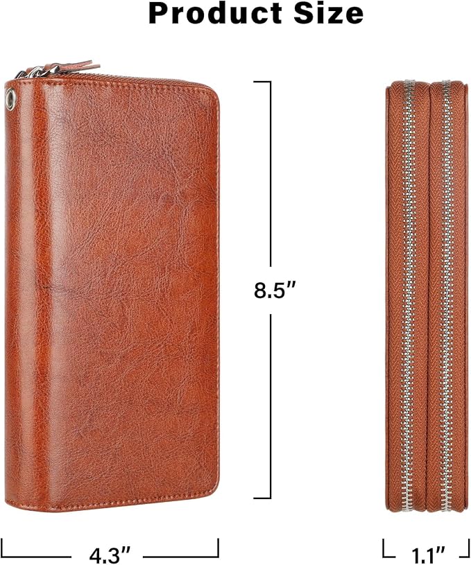 Small Compact Women Wallet RFID Blocking Genuine Leather Bifold Purse with ID Windows - Image 6