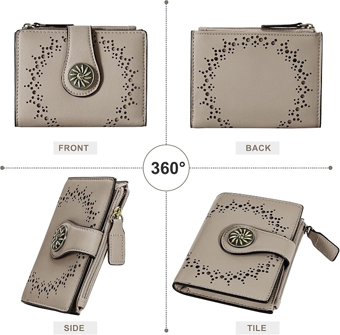 Tipmile Small Wallet for Women Bifold RFID Blocking Card Holder Leather Wallets with Zipper Coin Pocket - Image 9