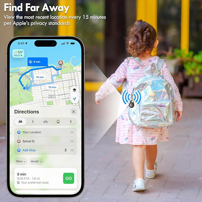 GPS Tracker for Kids 4 Pack, Magnetic Unlocker Tool, Hidden Anti-Removal Pin Tag, Works with Apple Find My (iOS only), No Monthly Fee, Tracking Device for Children Elderly Pets Backpack - Image 4