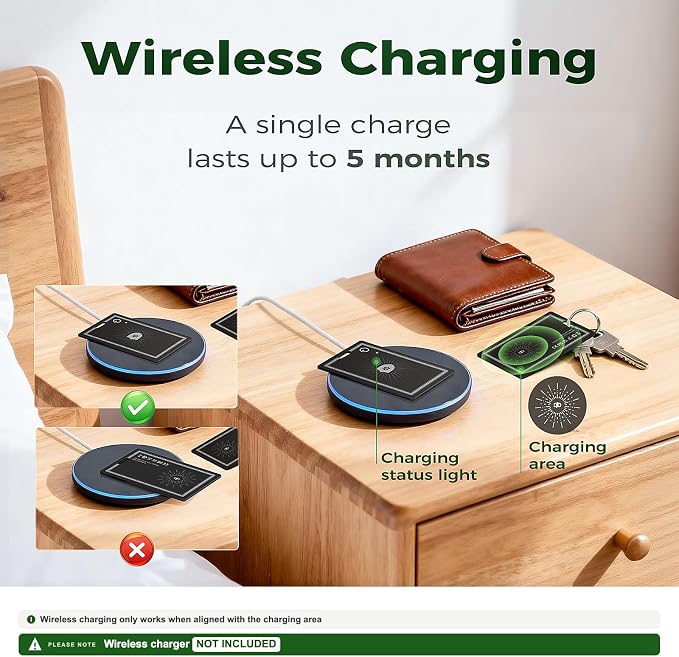 [2 Pack] 2026 New Wallet Tracker Card (iOS Only),Ultra Slim 0.07in,Rechargeable Bluetooth Tracker, IP68 Waterproof,Wireless Charging, Smart Location Finder for Keys, Wallet, Luggage Tags - Image 7