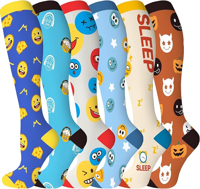 cerpite Compression Socks for Women & Men 6 Pairs Knee High Compression Socks 20-30 mmhg Best for Running,Nurse,Travel by Cerpitesportsstyles