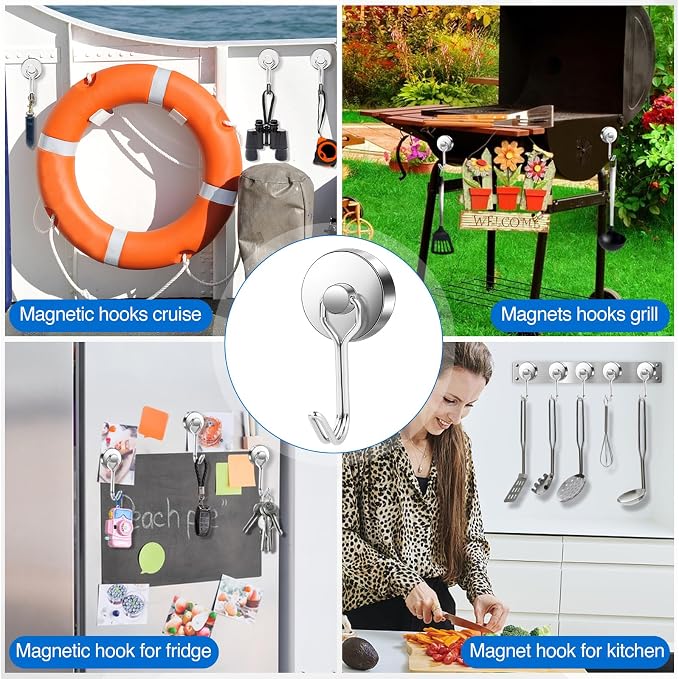 LOVIMAG Swivel Magnetic Hooks, 80LBS, Pack of 6 | Cruise Cabin Ship Essentials 2026, Heavy Duty Magnets for Refrigerator, Classroom, Kitchen, Hanging Mug - Image 6