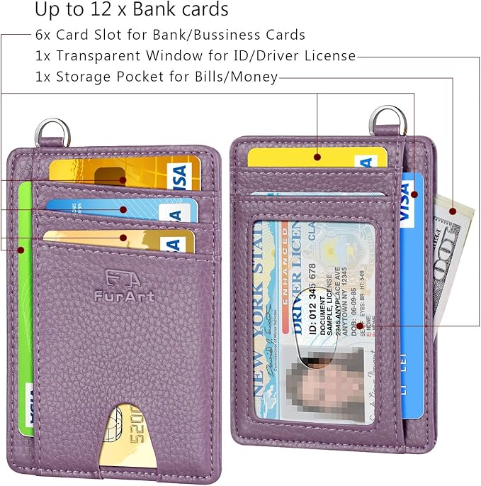 FurArt Slim Minimalist Wallet RFID Credit Card Holder for Men | slim minimalist compact rfid id window thin - Image 6