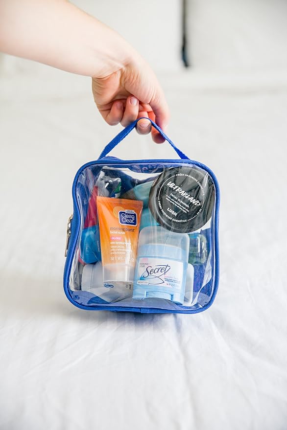 Clear TSA Approved 3-1-1 Travel Toiletry Bag for Carry On/Quart Size Transparent Liquids Pouch for Airport Security/Reusable See Through Vinyl & PVC Plastic Organizer Men Women (Royal Blue) - Image 9