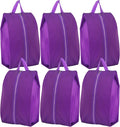 6pcs Portable Shoe Organizer, Travel Pouches with Zipper, Golf Shoe Bags, Clothes Bags, Soccer Cleats Bag Shoe Pouch for Gym, Waterproof, Odor-Resistant (Purple) | Golf Shoe Bags, Clothes Bags, Soccer Cleats Bag Shoe Pouch for Gym, Waterproof, Odor-Res... by Stenffy