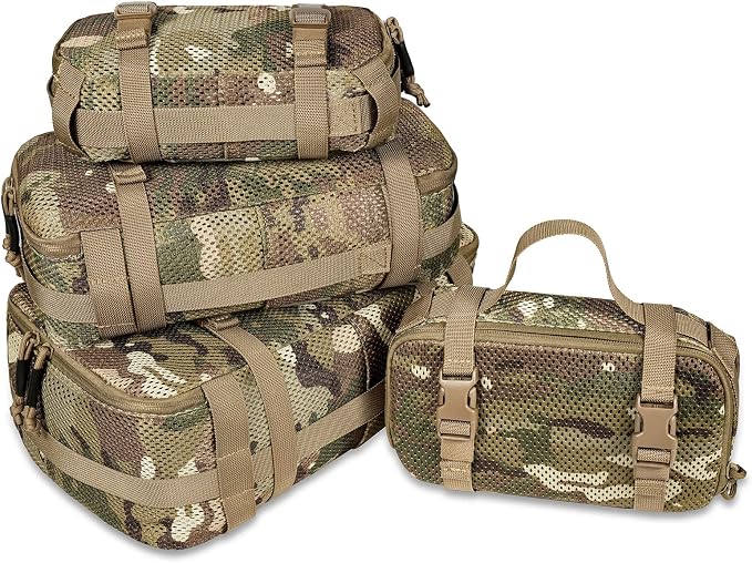 4 Set Tactical Packing Cubes ，Compressible Mesh Duffle Storage Bag,Portable Edc Molle Pouch Organizer. - Image 7