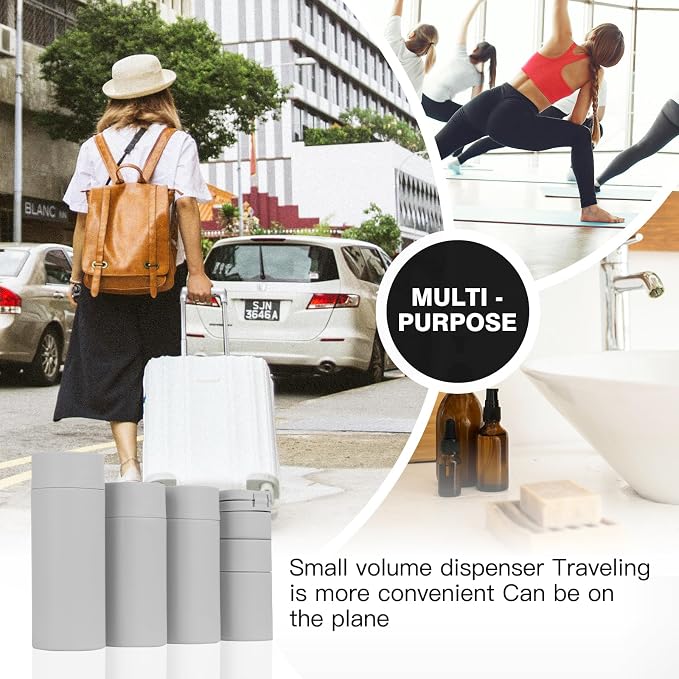Travel Bottles for Toiletries, 5 Pack Travel Size Containers, TSA Approved Leak Proof - Silicone Toiletry Containers with Clear Bag for Shampoo, Conditioner & Lotion, Travel Essentials - Image 6
