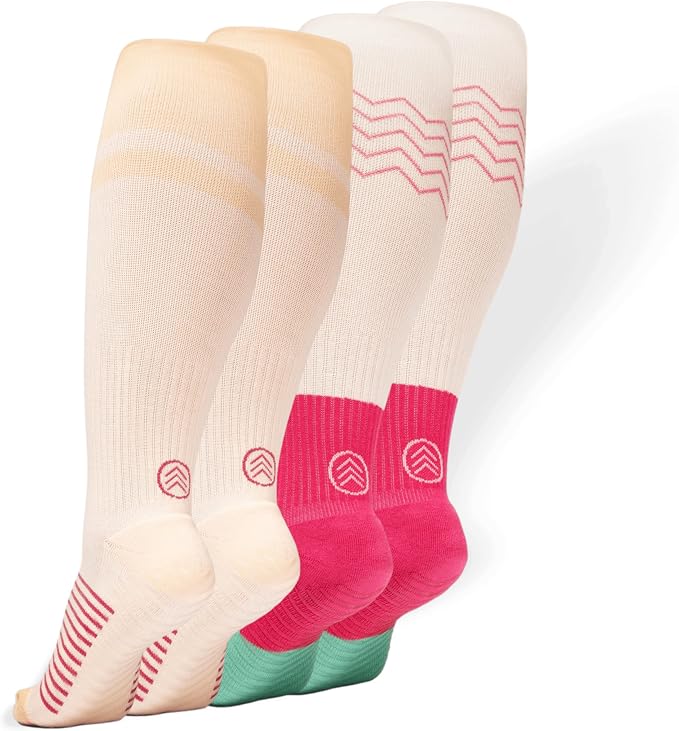 Compression Socks with Grips, 15-20mmHg, Support & Stability for Circulation, Travel, Pregnancy, Nurses by GripjoySocks