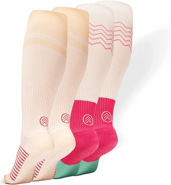 Compression Socks with Grips, 15-20mmHg, Support & Stability for Circulation, Travel, Pregnancy, Nurses by GripjoySocks