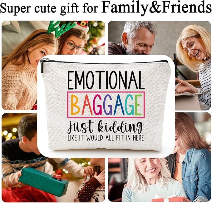 ZUYUROU Funny Gifts for Women, Friends, Hostess Gift Ideas Cool Gifts for Women Mom Grandma Birthday Gift Ideas Gag gifts Girls Weekend Fun Makeup Travel Bag Cosmetic Bag Emotional Baggage - Image 3