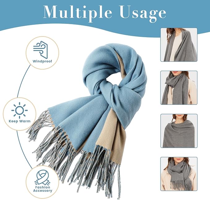 maamgic Women's Scarf Pashmina Shawls Blanket Scarf for Evening Dress | Soft Viscose Blend ,Lightweight,Large Scarf with Cozy Cashmere-Feel, Perfect For Weddings,Cruise Travel & Flights - Image 4
