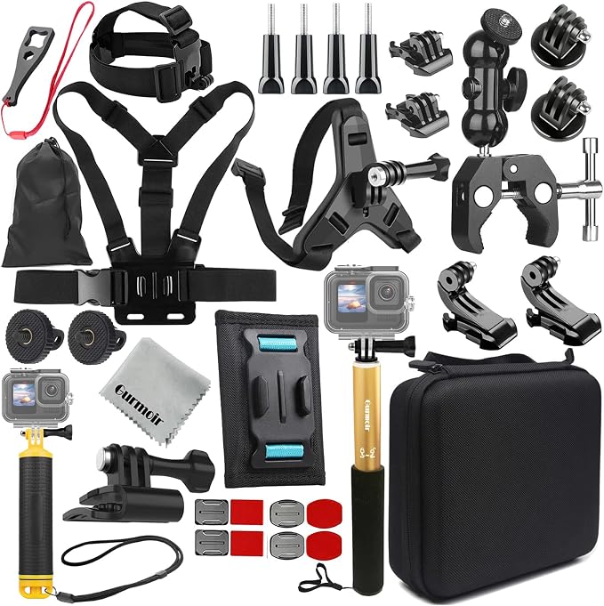 Accessory Kit for DJI Osmo Action 6/5 pro/4/Insta 360 X5 X4 /Go Pro Hero13 12/Gopro Max 2, Bike Mount/Hat Clip/Helmet Strap/Backpack Mount kit for Gopro/Osmo Action/Insta 360(DT18) by GurmoirOfficial