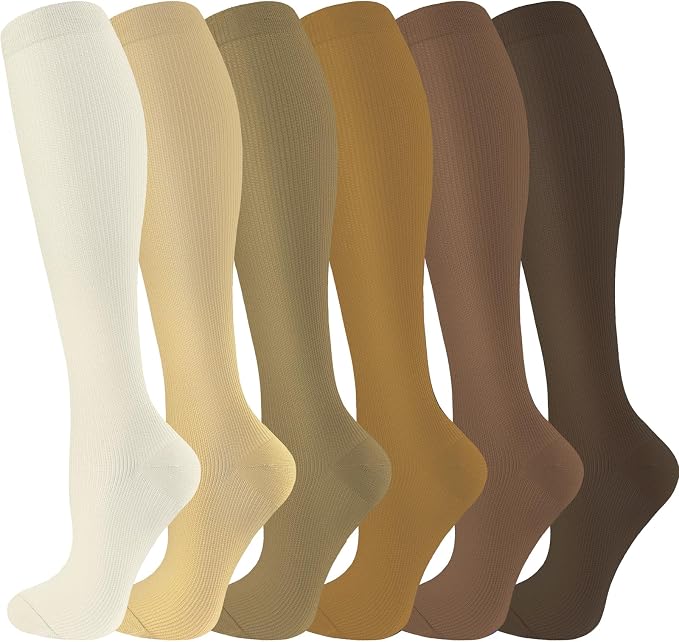 cerpite Compression Socks for Women & Men 6 Pairs Knee High Compression Socks 20-30 mmhg Best for Running,Nurse,Travel by Cerpitesportsstyles