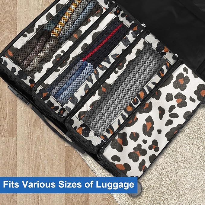 Olosar Suitcase Organizer, Travel Luggage Organizer Portable Hanging Travel Shelves Collapsible Hanging Packing Cubes for Carry on Suitcase - Image 2