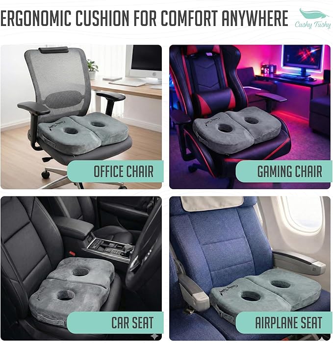 Seat Cushion | Premium Foldable Sit Bone Cushion for Pressure Relief, Hip, Hamstrings & Sciatica Comfort | Butt Pillow | Ergonomic Ischial Tuberosity Support for Home, Office & Driving - Image 6