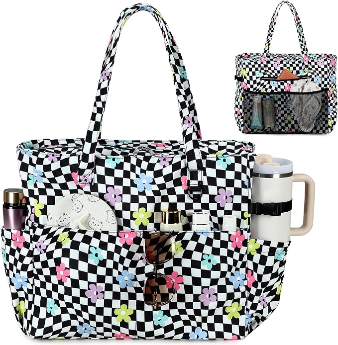 Bluboon Beach Bags for Women, Large Waterproof Tote Bag With Wet Compartment for Pool Weekender Travel Gym - Image 3