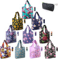 BeeGreen 10 Pack Washable Floral Grocery Bags for Shopping Reusable Tote Bags Extra Large 50LBS Cute Flower Design Foldable Reusable Bags for Women Men Lightweight Durable by BeeGreen