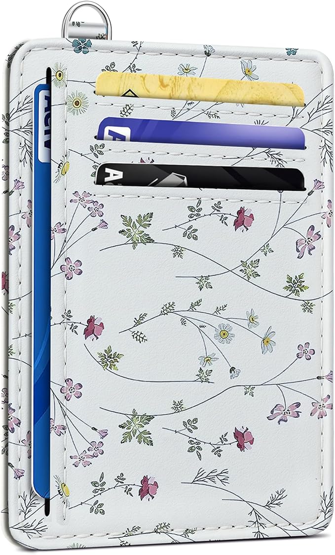 SEAVILIA Small Credit Card Holder for Women, Slim RFID Blocking Wallet | Cute Mini ID Card Case, Thin Minimalist Pocket Wallet, Gift for Girls, Floral by seavilia