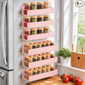SMRCAD 6 Pack Metal Magnetic Spice Rack for fridge, Heavy Duty | Iron + Magnet | Holds 9 lbs per shelf | Full-back magnets | Screws included | Climate Pledge Friendly by SMRCAD