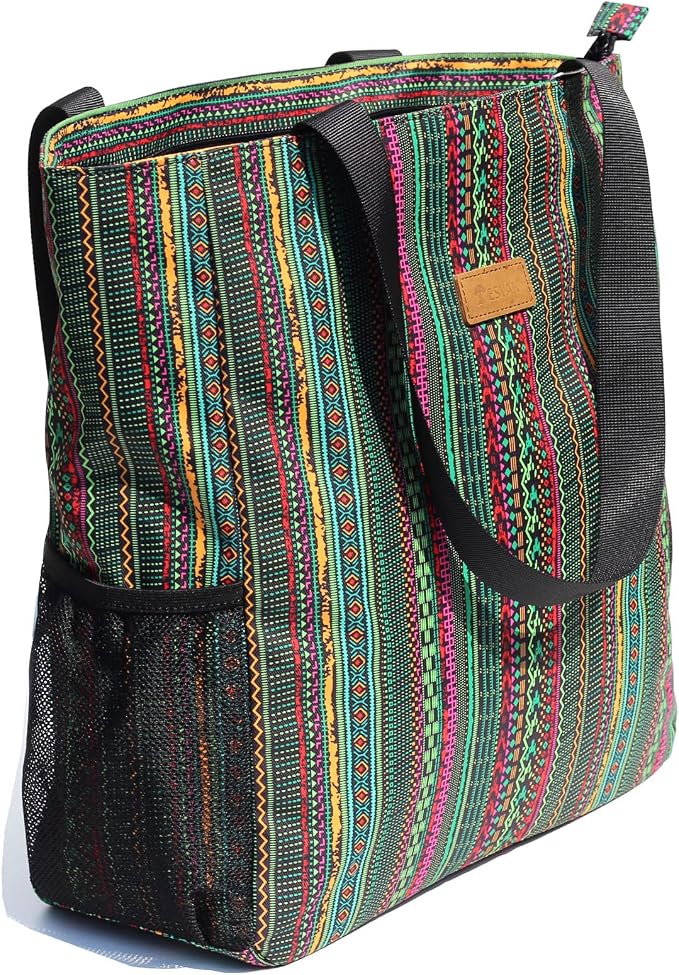 ESVAN Original Floral Water Resistant Large Tote Bag Shoulder Bag for Gym Beach Travel Daily Bags Upgraded - Image 6