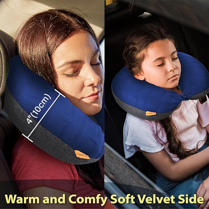TREKOLOGY Travel Neck Pillow for Plane - Premium Airplane Neck Pillow for Sleeping - Ultimate Neck Support for Long Flights - Best Rated Travel Pillow, Comfortable Neck Rest for Airplane & Travel - Image 4