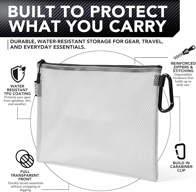 Air Production Small Clear Zipper Pouch (4‑Pack) – Cable Organizer & Travel Gear Bag for Electronics, Camera Accessories, Tool Pouch & Small Tech Storage - Image 2
