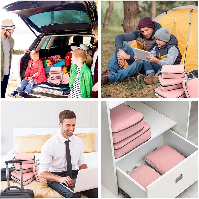 Gonex Compression Packing Cubes, 4-Piece Expandable Travel Organizers | Double-Zip Compression, Space-Saving Design, Ripstop Fabric, Carry-On & Backpack Friendly, Family & Business Travel - Image 9