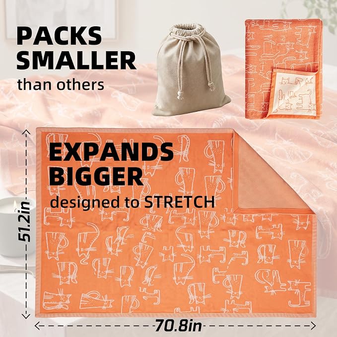Travel Blanket Airplane - Ultra Soft & Lightweight Knit Design Compact Airplane Blanket,53x72 Inch,Stylish Travel Shawl Wraps for Flights,Office,Home Use,Travel Essentials & Gifts - Image 6