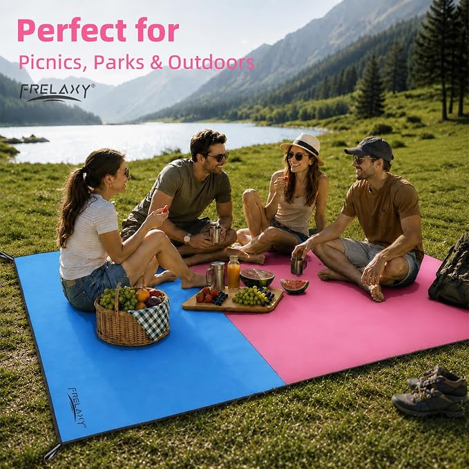 Frelaxy Pocket Picnic Blanket, Waterproof Blanket for Beach Festival | Lightweight compact design, Multi-use outdoor blanket, Waterproof & sandproof material, Easy to carry, Picnic, Camping - Image 5