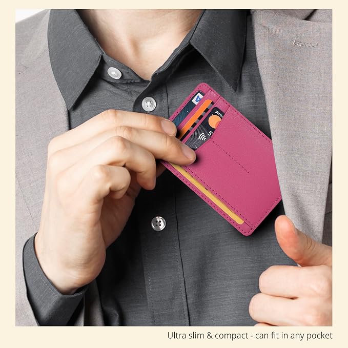 Oak Leathers Genuine Leather Slim Wallet - RFID Minimalist Card Holder - Image 6