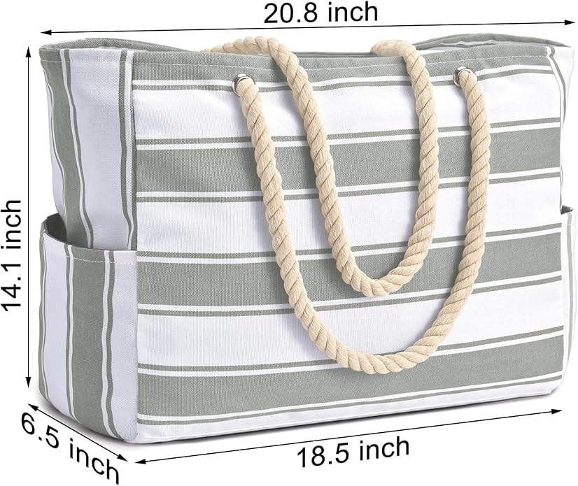 Becokan Beach Bags for Women Large Waterproof Beach Tote Bag Zipper Beach Bags Waterproof Sandproof Swim Pool Bag Large Tote - Image 6