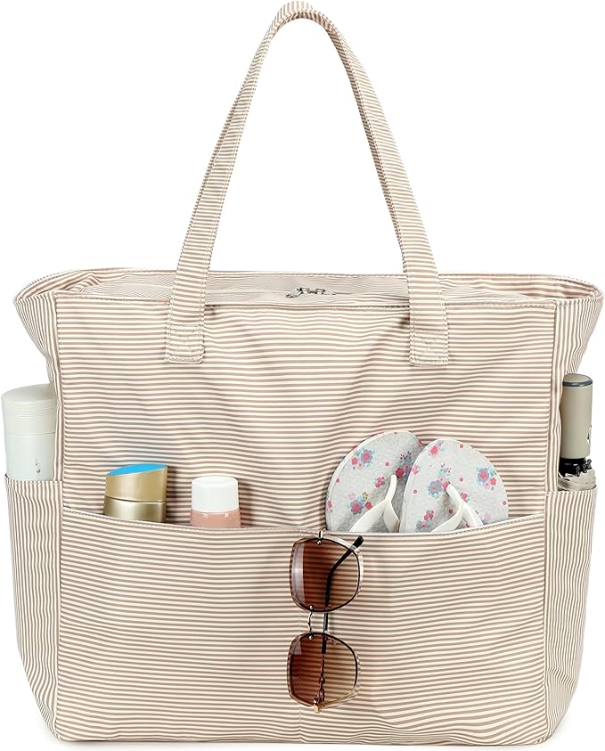 LEDAOU Beach Bag Waterproof Sandproof Women Beach Tote Pool Bag with Zipper for Swim Gym Grocery Travel with Wet Pocket | Sandproof by LEDAOU
