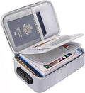 ENGPOW Small Fireproof Storage Organizer Case with Lock, 9”x 5.3”x 3.7” | Money Safe Wallet Carrying Bag with Multi-Pocket,Portable Home Travel for Cash,Card,Passport,Coin,Check,Bill,Soft Box,Silver by ENGPOW