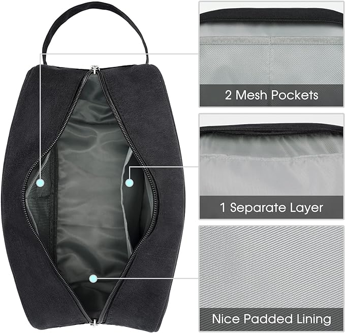 Narwey Travel Toiletry Bag for Women Traveling Dopp Kit Men Travel Bag for Toiletries Cosmetic Bag Makeup Bag Medicine Bag for Traveling (Black) - Image 5