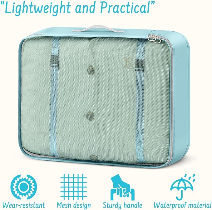 Packing Cubes for Travel- 8 Set Luggage Organizer Bags for Family, Mesh Breathable Travel Packing Cubes for Suitcases Durable Travel Essentials Bags Set (Upgrade Blue, 8 Set) - Image 4