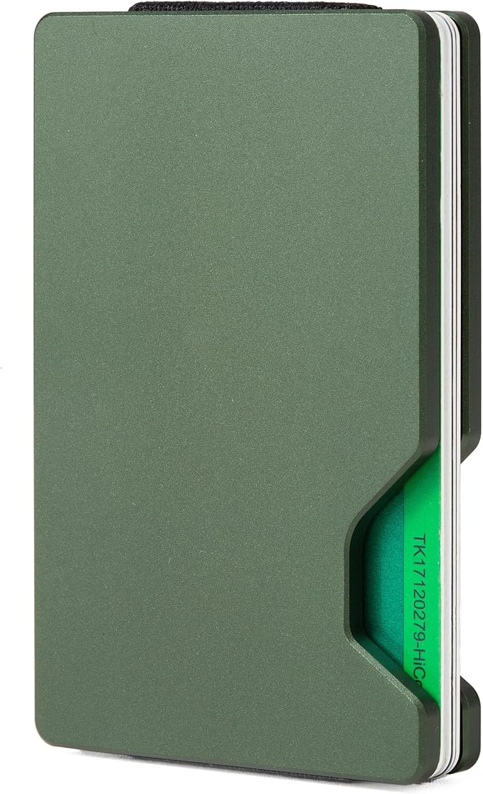 Slim Wallet for Men,RFID Blocking Minimalist Metal Wallet, Money Clip/Cash Holder, Front Pocket Aluminum Credit Card Holder, Ideal Gift for Men,Matte Green - Image 8