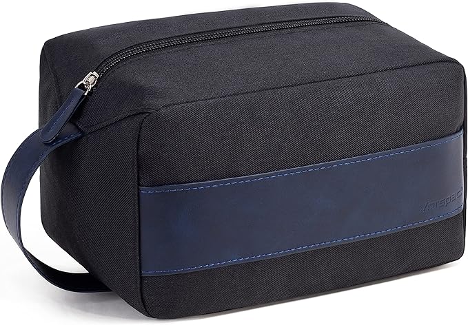 Vorspack Water Resistant Travel Toiletry Bag for Men - Black&Blue | Travel Bag for Toiletries, Large Capacity, Organized Compartment, Suitable for Shaving Grooming Accessories, Gifts for Men by Vorspack