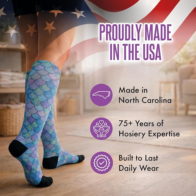 Crazy Compression Socks, Comfortable Support Socks for Recovery, Travel, Hiking, and Long-Hour Comfort w/Fun Designs - Image 6